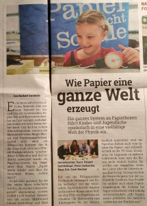 "Papier macht Schule" in der Kleinen Zeitung vom 16.2.2017